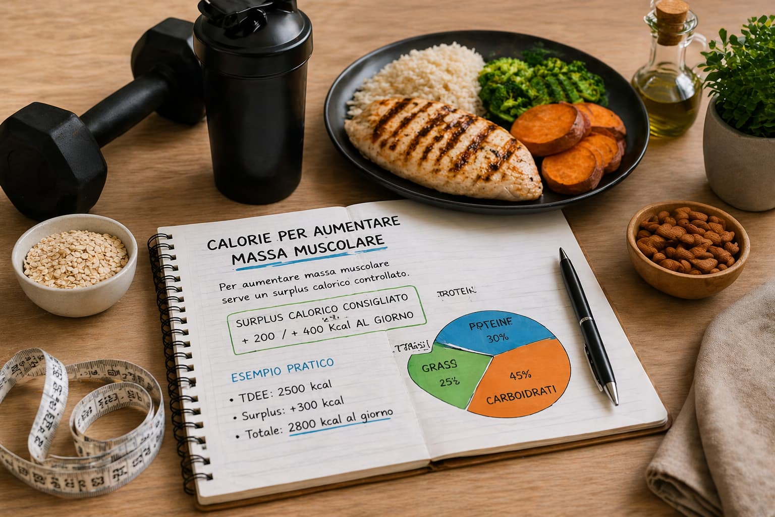 Quante calorie servono per aumentare massa muscolare